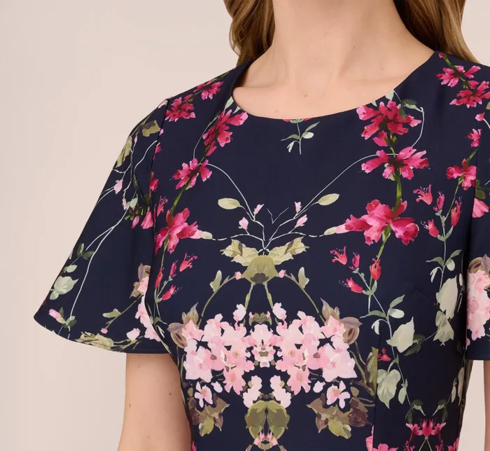 Adrianna Papell Plus Size FloralPrint Crepe MidiLength Sheath Dress In Navy Multi Navy Multi Women Day Dresses Adrianna Papell Plus Size FloralPrint Crepe MidiLength Sheath Dress In Navy Multi Navy Multi Women Day Dresses