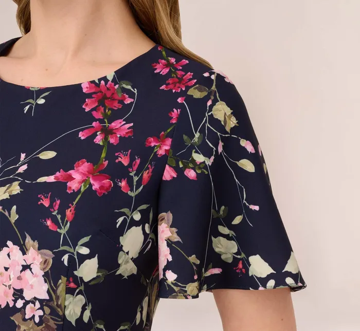 Adrianna Papell Plus Size FloralPrint Crepe MidiLength Sheath Dress In Navy Multi Navy Multi Women Day Dresses Adrianna Papell Plus Size FloralPrint Crepe MidiLength Sheath Dress In Navy Multi Navy Multi Women Day Dresses
