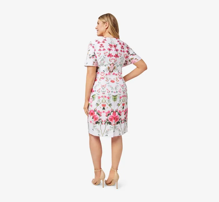Adrianna Papell Plus Size FloralPrint Crepe MidiLength Sheath Dress In Navy Multi Navy Multi Women Day Dresses Adrianna Papell Plus Size FloralPrint Crepe MidiLength Sheath Dress In Navy Multi Navy Multi Women Day Dresses