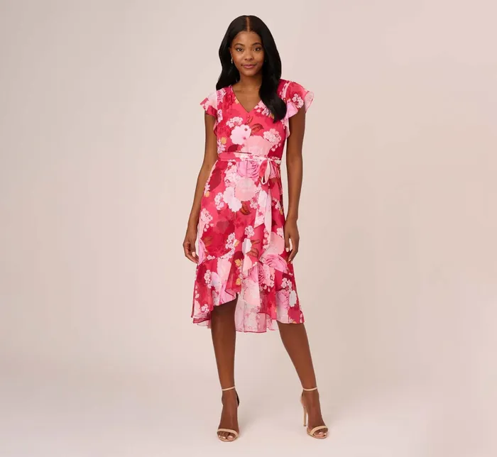 Adrianna Papell Plus Size Floral Print Smocked Chiffon Short Dress In Pink Multi Pink Multi Women Floral Dresses Adrianna Papell Plus Size Floral Print Smocked Chiffon Short Dress In Pink Multi Pink Multi Women Floral Dresses