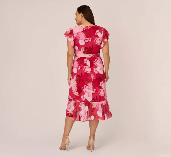Adrianna Papell Plus Size Floral Print Smocked Chiffon Short Dress In Pink Multi Pink Multi Women Floral Dresses Adrianna Papell Plus Size Floral Print Smocked Chiffon Short Dress In Pink Multi Pink Multi Women Floral Dresses
