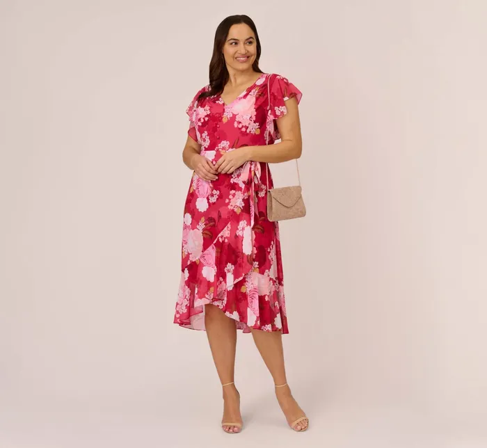 Adrianna Papell Plus Size Floral Print Smocked Chiffon Short Dress In Pink Multi Pink Multi Women Floral Dresses Adrianna Papell Plus Size Floral Print Smocked Chiffon Short Dress In Pink Multi Pink Multi Women Floral Dresses