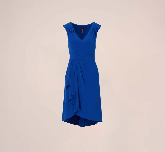 Adrianna Papell Plus Size Stretch Matte Jersey Draped Asymmetrical Short Dress In Rich Royal Rich Royal Women Day Dresses Adrianna Papell Plus Size Stretch Matte Jersey Draped Asymmetrical Short Dress In Rich Royal Rich Royal Women Day Dresses
