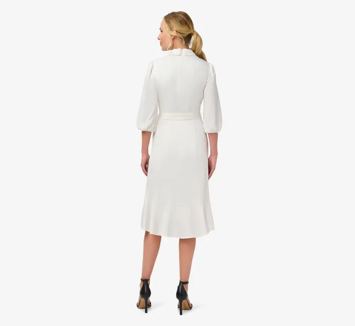 Adrianna Papell Satin Crepe Tuxedo Wrap Dress In Ivory Ivory Women Short Wedding Dresses Adrianna Papell Satin Crepe Tuxedo Wrap Dress In Ivory Ivory Women Short Wedding Dresses