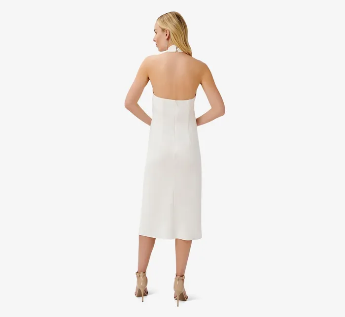 Adrianna Papell Satin Crisscross Halter MidiLength Cocktail Dress In Ivory Ivory Women Cocktail Dresses Adrianna Papell Satin Crisscross Halter MidiLength Cocktail Dress In Ivory Ivory Women Cocktail Dresses