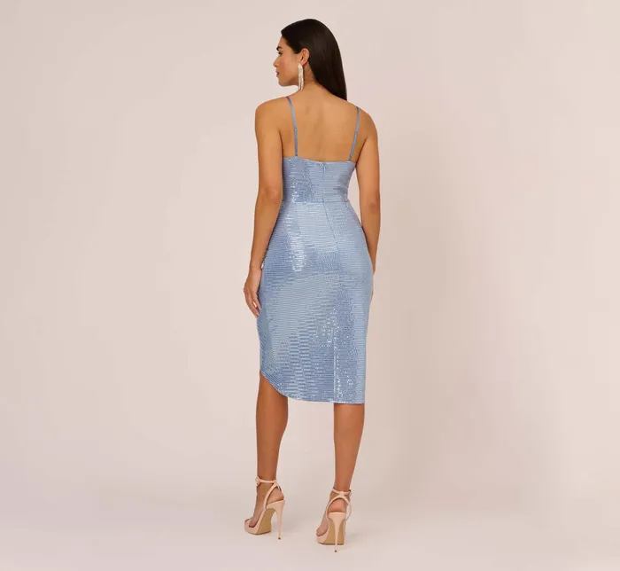 Adrianna Papell Sequin Knit Cocktail Dress With Ruched Details In Air Force Air Force Women Day Dresses Adrianna Papell Sequin Knit Cocktail Dress With Ruched Details In Air Force Air Force Women Day Dresses