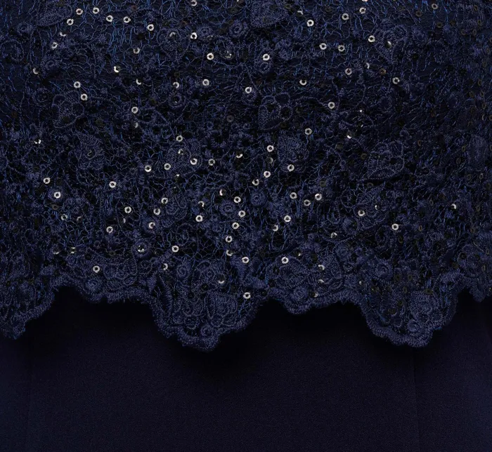 Adrianna Papell Sequined Guipure Lace Popover Stretch Knit Crepe Short Sheath Dress In Navy Navy Women Day Dresses Adrianna Papell Sequined Guipure Lace Popover Stretch Knit Crepe Short Sheath Dress In Navy Navy Women Day Dresses