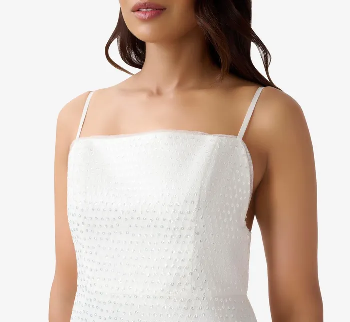 Adrianna Papell Sequined Sheath Short Cocktail Dress In Ivory Ivory Women Short Wedding Dresses Adrianna Papell Sequined Sheath Short Cocktail Dress In Ivory Ivory Women Short Wedding Dresses