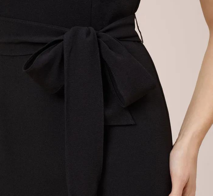 Adrianna Papell Short Flutter Sleeve Dress With Tie Waist In Black Black Women Day Dresses Adrianna Papell Short Flutter Sleeve Dress With Tie Waist In Black Black Women Day Dresses
