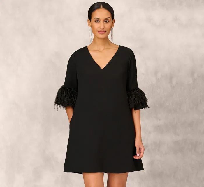 Adrianna Papell Short Trapeze Dress In Black Black Women Short Dresses Adrianna Papell Short Trapeze Dress In Black Black Women Short Dresses