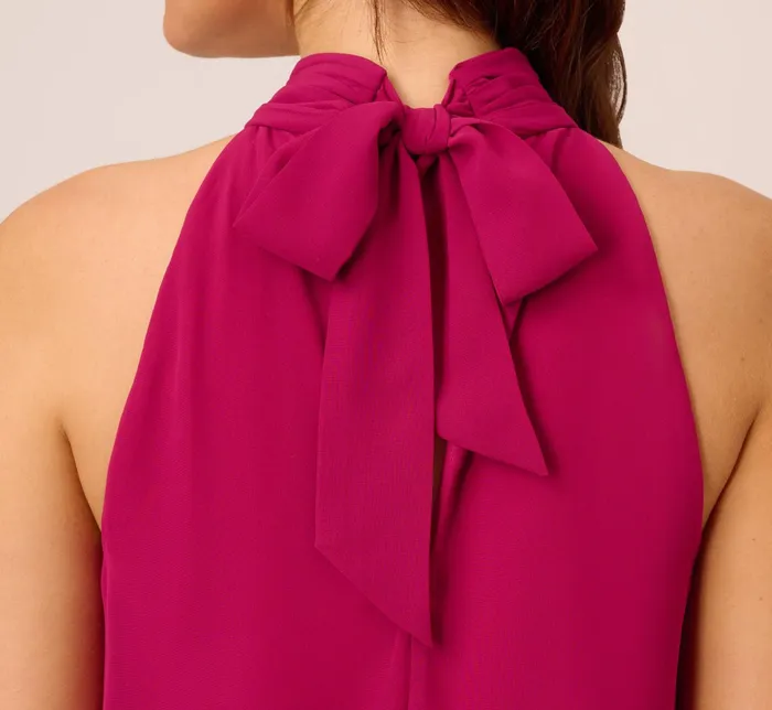 Adrianna Papell Sleeveless Pleated Chiffon Shift Dress With Mock Neckline In Magenta Magenta Women Short Dresses Adrianna Papell Sleeveless Pleated Chiffon Shift Dress With Mock Neckline In Magenta Magenta Women Short Dresses