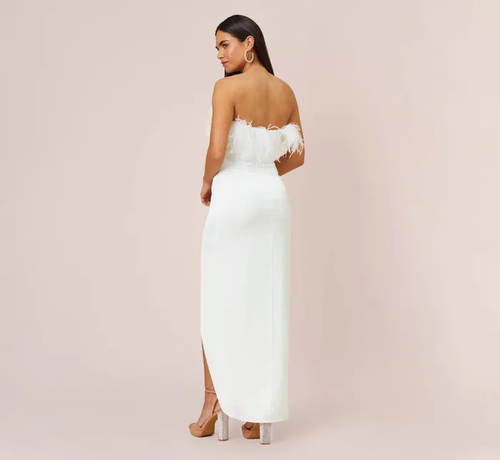 Adrianna Papell Strapless Gown With Draped Skirt In Ivory Ivory Women Simple Wedding Dresses Adrianna Papell Strapless Gown With Draped Skirt In Ivory Ivory Women Simple Wedding Dresses