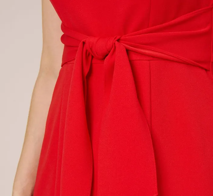 Adrianna Papell Stretch Knit Crepe MidiLength FitAndFlare Dress With Lace Trim In Cherry Bliss Cherry Bliss Women Day Dresses Adrianna Papell Stretch Knit Crepe MidiLength FitAndFlare Dress With Lace Trim In Cherry Bliss Cherry Bliss Women Day Dresses