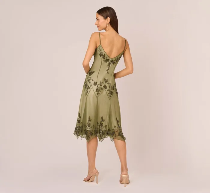 Adrianna Papell Vintage Beaded Midi Fairy Dress With Sharkbite Hem In Olive Olive Women Cocktail Dresses Adrianna Papell Vintage Beaded Midi Fairy Dress With Sharkbite Hem In Olive Olive Women Cocktail Dresses