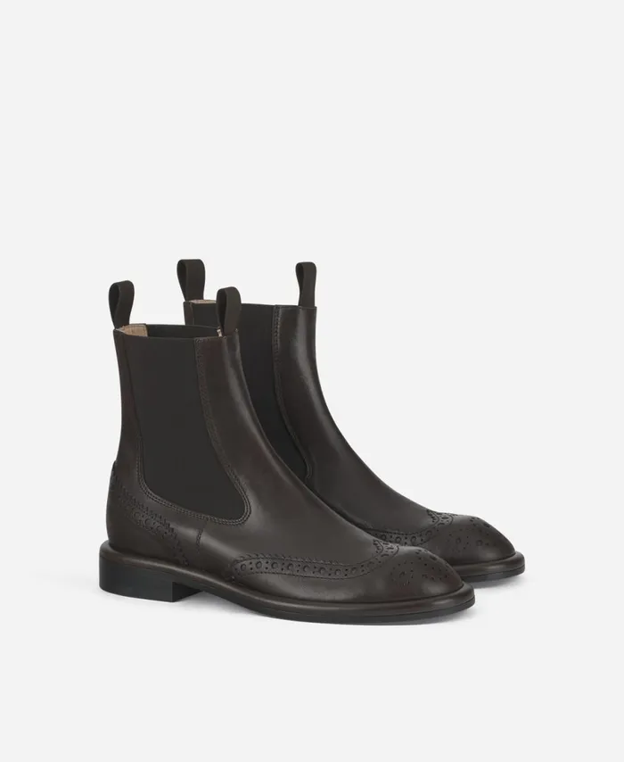 AGL Ankle Boot With Elastic Brown Alison Beat Women Booties