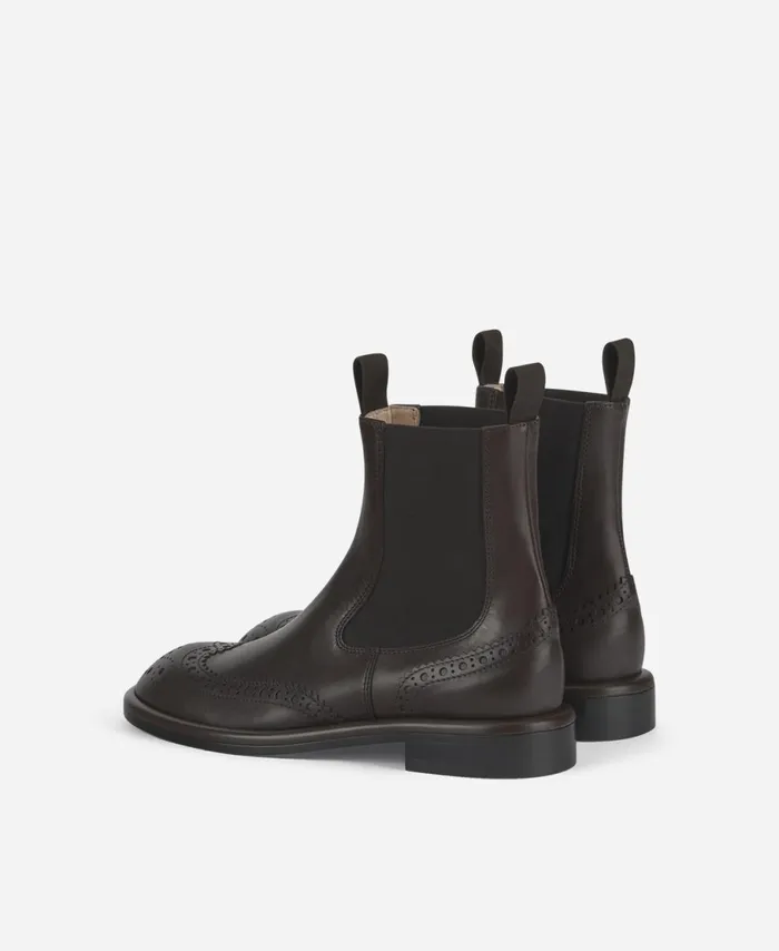 AGL Ankle Boot With Elastic Brown Alison Beat Women Booties