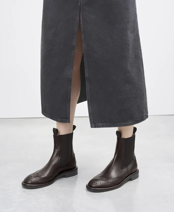 AGL Ankle Boot With Elastic Brown Alison Beat Women Booties