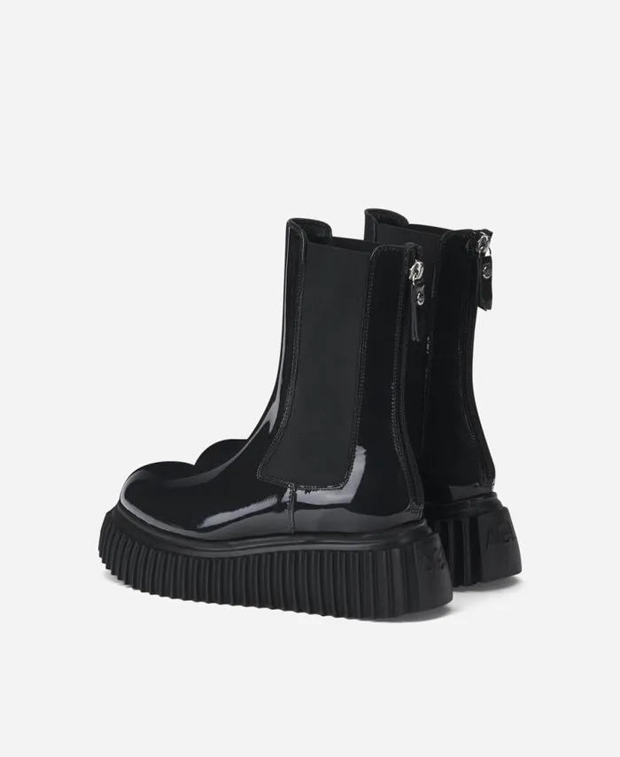 AGL Ankle Boot With Elastic Side Gussets Midnight Vladimira Women Booties