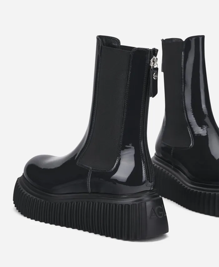 AGL Ankle Boot With Elastic Side Gussets Midnight Vladimira Women Booties