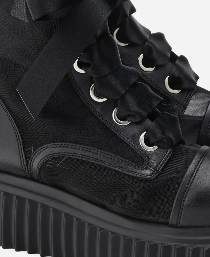 AGL Ankle Boot With Mesh Black Iggy Ghost Women Booties