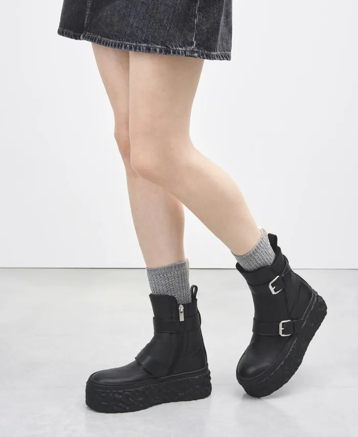 AGL Ankle Boot With Sheepskin Black Magma Biker Women Booties