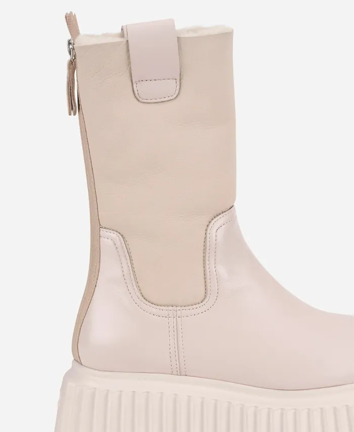 AGL Ankle Boot With Sheepskin Cream Milagros Fur Women Booties