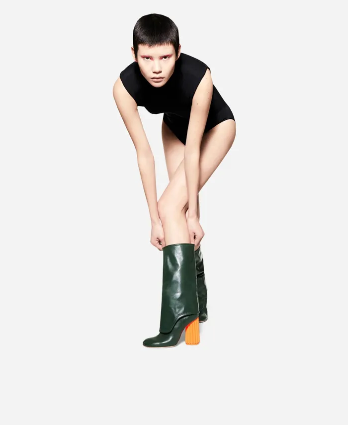 AGL Boot With Column Heel Green DORICA Women Boots