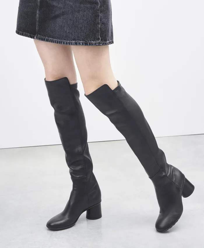 AGL Boot With Stretch Shaft Black Curvy Boot Women Boots