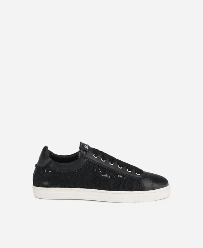 AGL Lace Sneaker Black Sade Fabric Women Sneakers