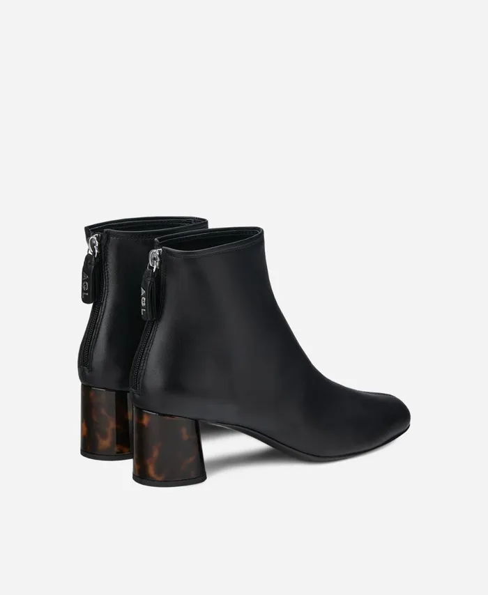 AGL Leather Ankle Boot With Heel Black VETA PRECIOUS Women Booties