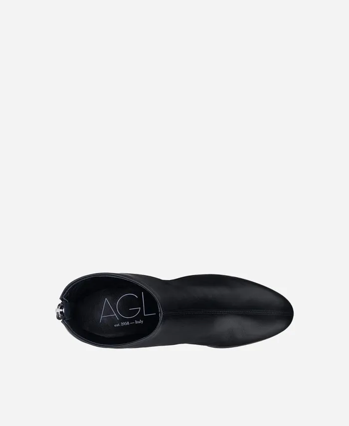 AGL Leather Ankle Boot With Heel Black VETA PRECIOUS Women Booties