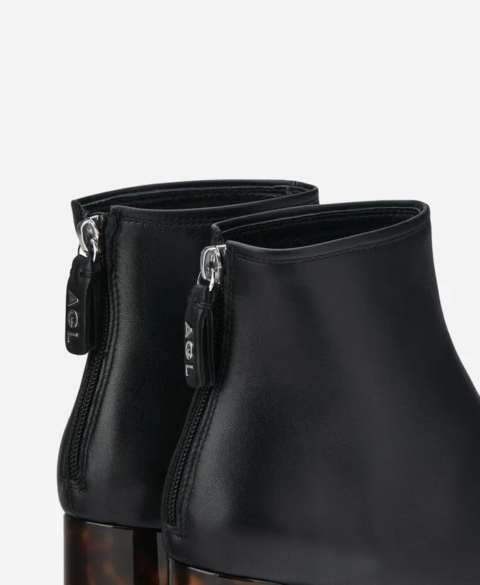 AGL Leather Ankle Boot With Heel Black VETA PRECIOUS Women Booties