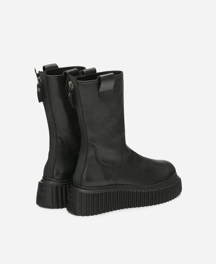 AGL Leather Boot Black MILAGROS Women Booties