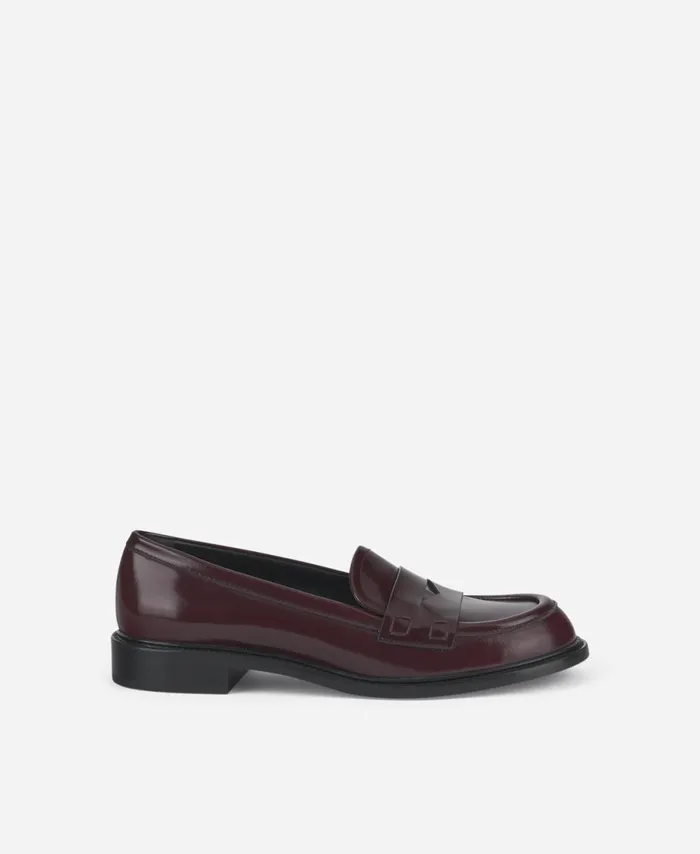 AGL Leather Moccasin Bordeaux Olivia Women Flats