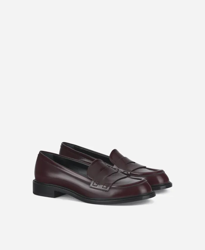 AGL Leather Moccasin Bordeaux Olivia Women Flats