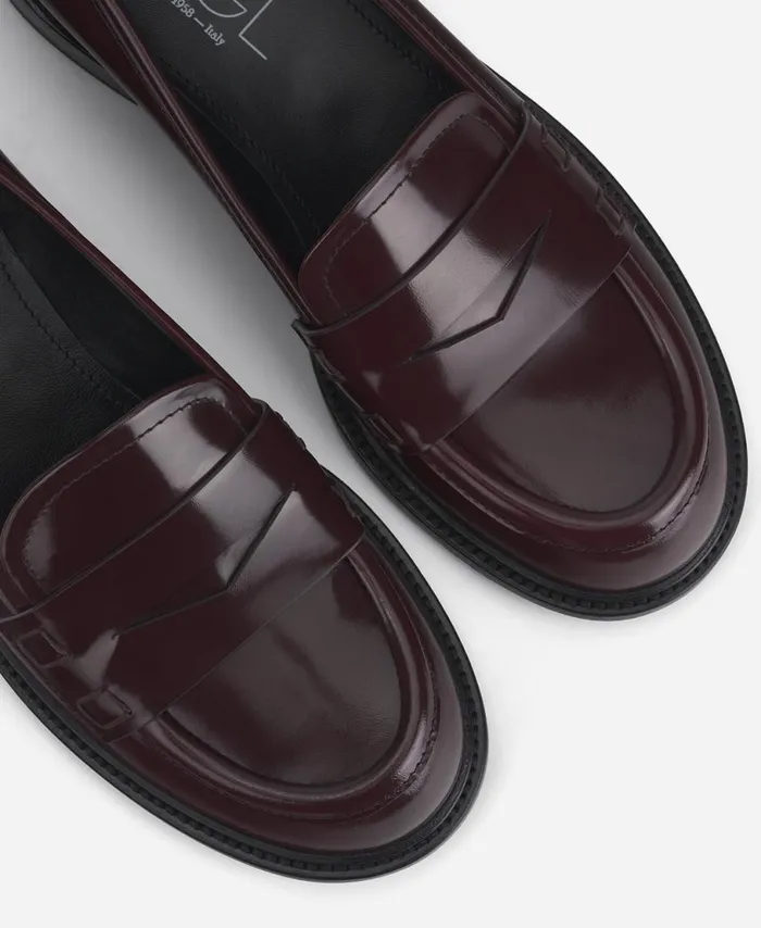 AGL Leather Moccasin Bordeaux Olivia Women Flats