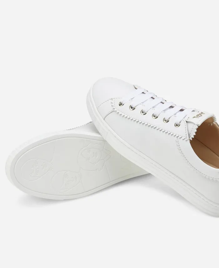 AGL Leather Sneaker With Elastic White Sade Women Sneakers