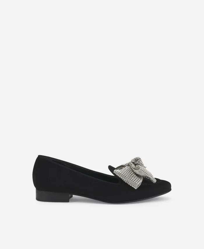 AGL Loafer With Bow Black Costanza Ribbon Women Flats