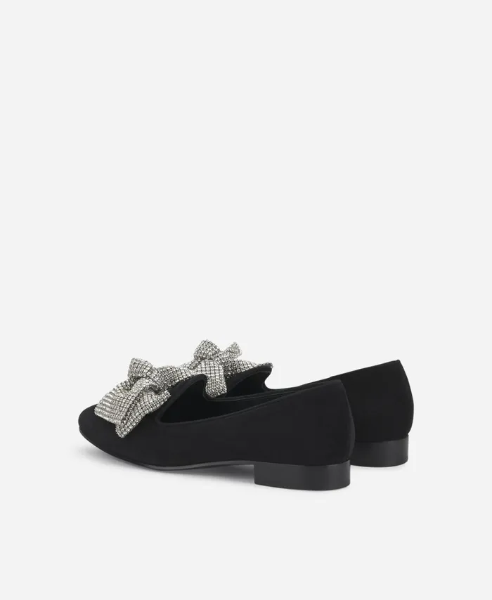 AGL Loafer With Bow Black Costanza Ribbon Women Flats