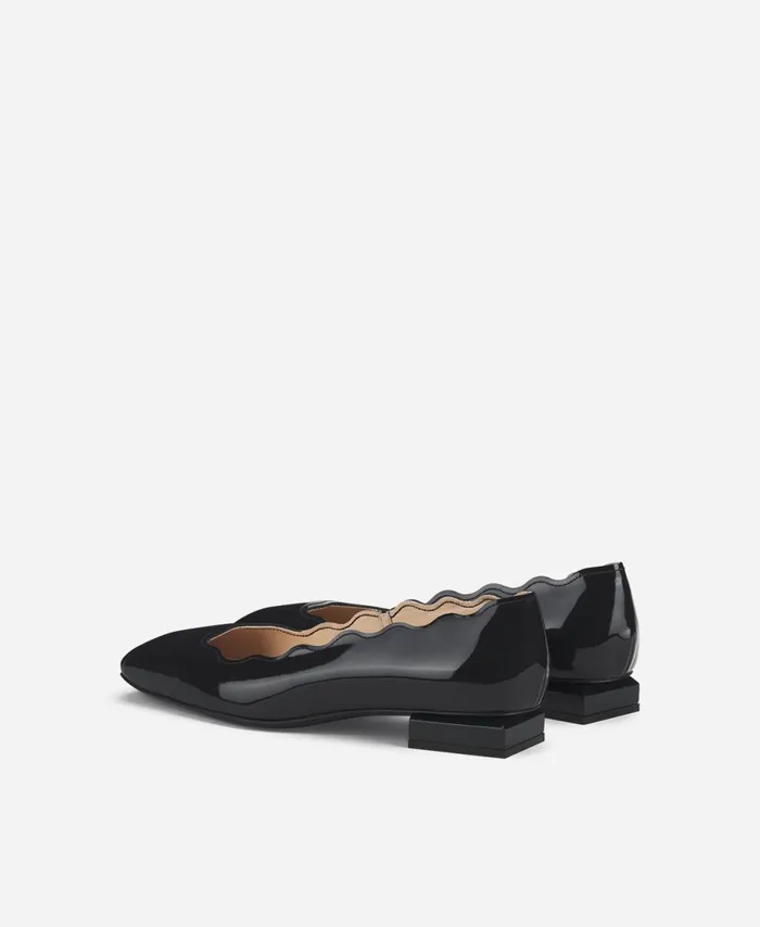 AGL Patent Ballet Flat Midnight Angie L Wave Women Flats
