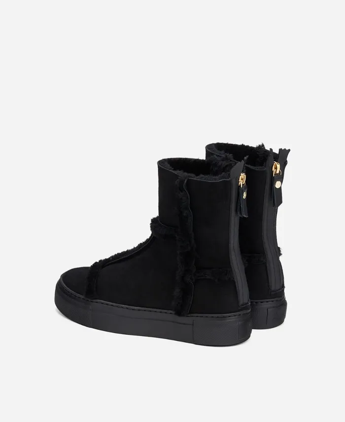 AGL Sheepskin Sneaker Black ROSY Women Sneakers