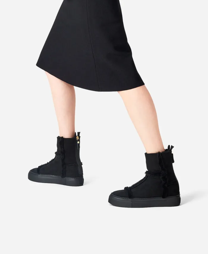 AGL Sheepskin Sneaker Black ROSY Women Sneakers