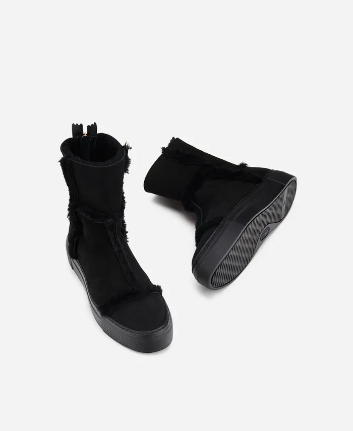 AGL Sheepskin Sneaker Black ROSY Women Sneakers