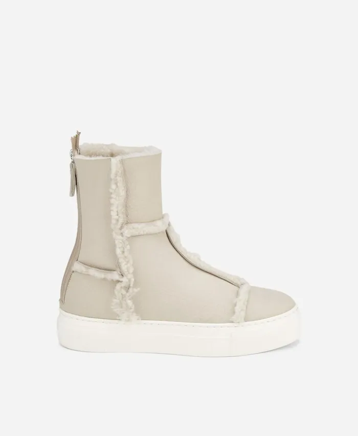 AGL Sheepskin Sneaker Ivory ROSY Women Sneakers