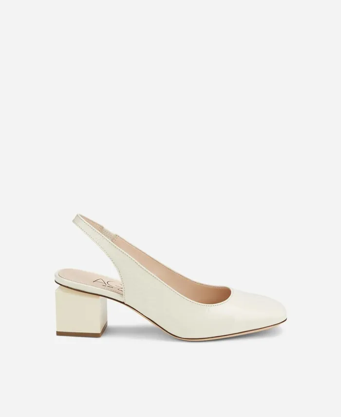 AGL Sling Back With Cube Heel Cream Angie Sling B Women Heels