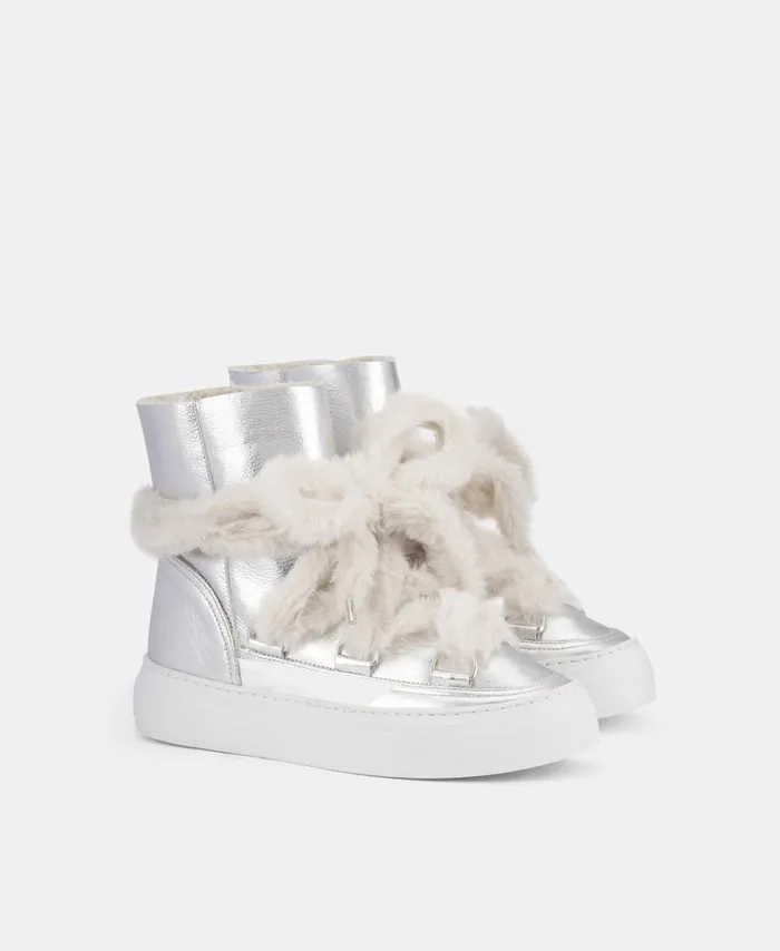 AGL Sneaker Boot With Fur Silver Kate Women Sneakers