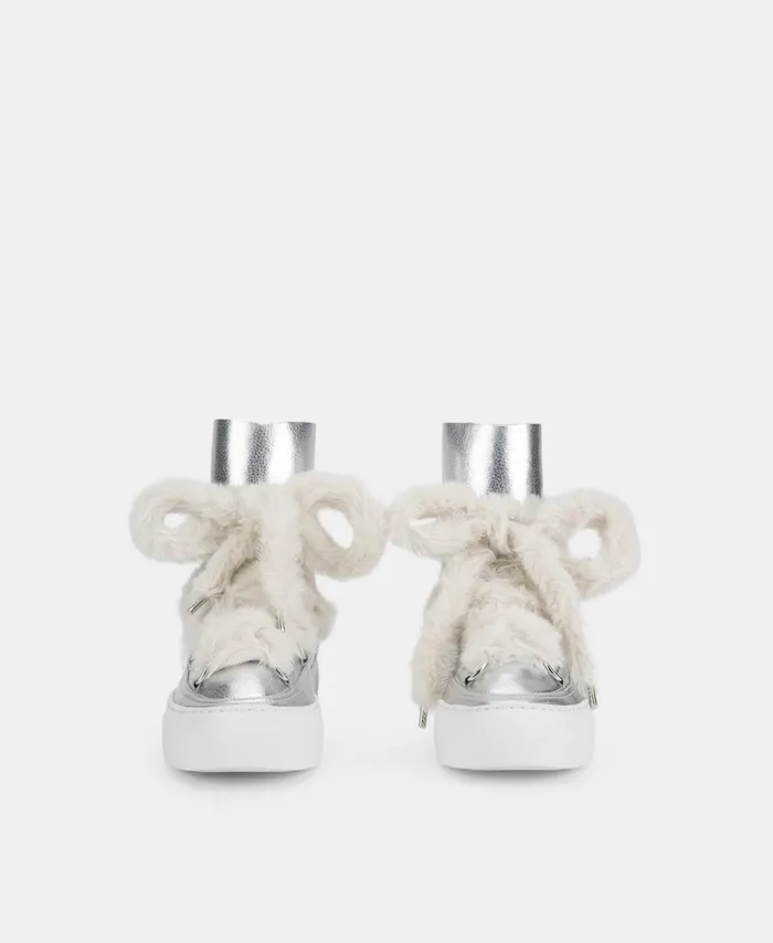 AGL Sneaker Boot With Fur Silver Kate Women Sneakers