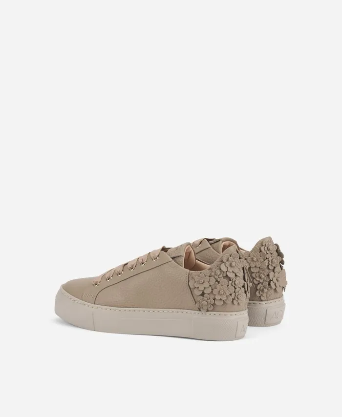 AGL Sneaker With Flowers Taupe Eugenia Women Sneakers