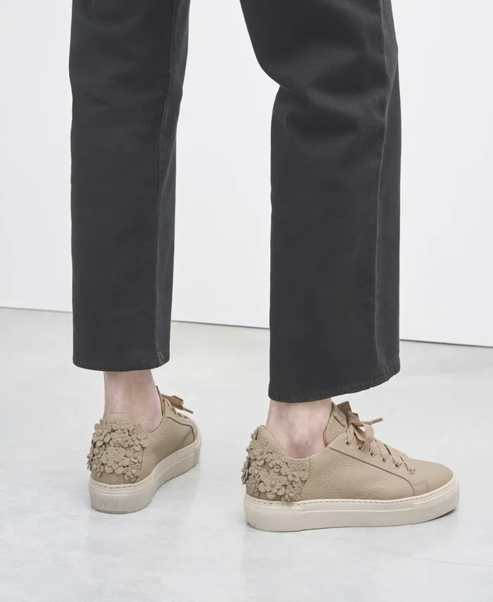 AGL Sneaker With Flowers Taupe Eugenia Women Sneakers