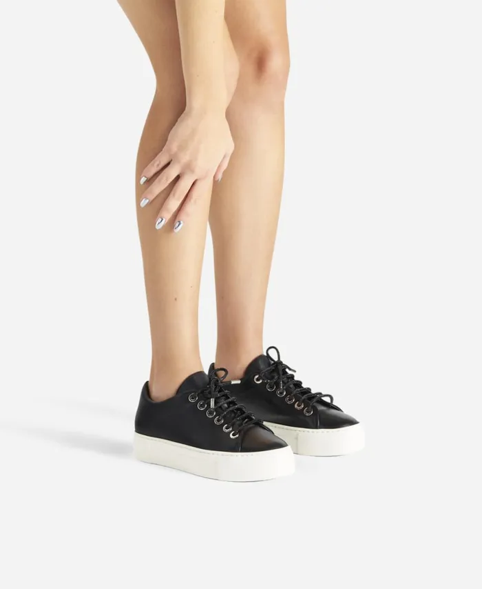AGL Sneaker With Jeweled Laces Black Crystal Women Sneakers